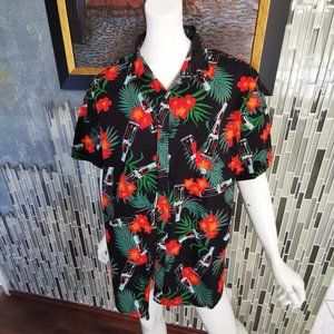 Limited Edition Coca Cola Coke Short Sleeve cotton Button Up Size M/L  0003